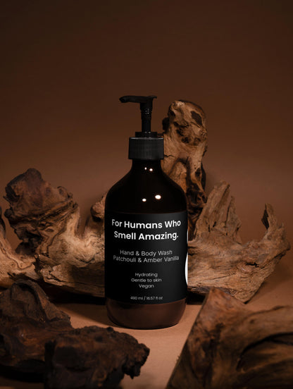 Hand und Körperwäsche, Patchouli & Amber Vanille